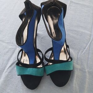 Elegant Black and Teal Women's Heels